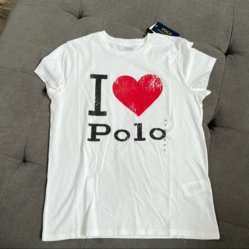 Ralph Lauren Love Polo Tee I Heart Polo White